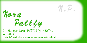 nora pallfy business card